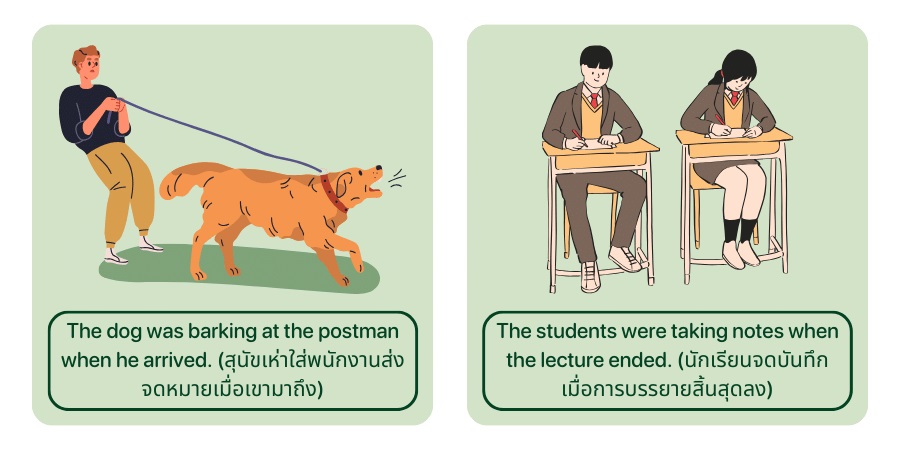 ตัวอย่างประโยค Past Continuous Tense 20 ประโยค